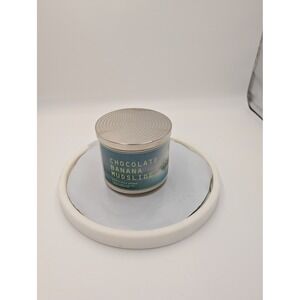 Bath and Body Works Chocolate Banana Mudslide 3 Wick Scented Candle New